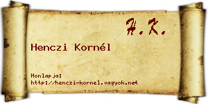 Henczi Kornél névjegykártya