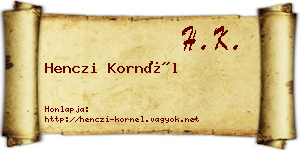 Henczi Kornél névjegykártya